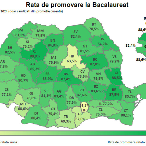 Rata de promovare la examenul de Bacalaureat depășește 76%