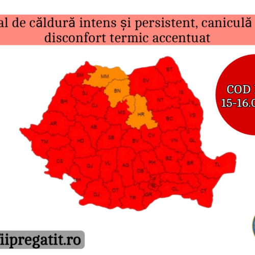 Cod roșu de caniculă în Sălaj în zilele de 15 și 16 iulie