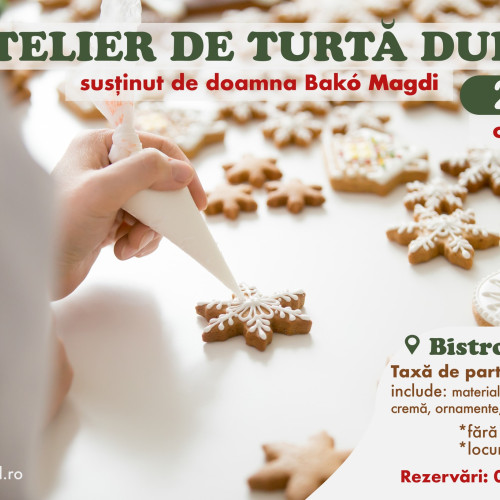 Atelier creativ de decorat turtă dulce, organizat de Bako Magdi