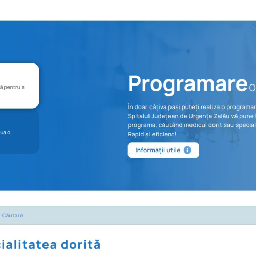 Spitalul Județean de Urgență Zalău introduce o nouă platformă de programare online pentru consultații medicale